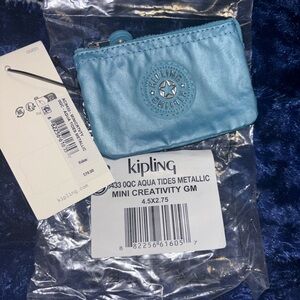 Kipling Aqua Tides Metallic mini creativity nwt